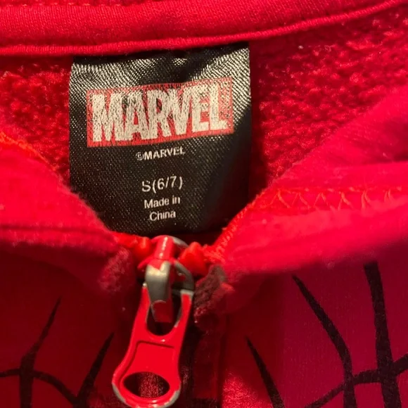 Marvel Spider-Man Red & Blue Zip-Up Hoodie, Kids, Size Small - Picture 3 of 5